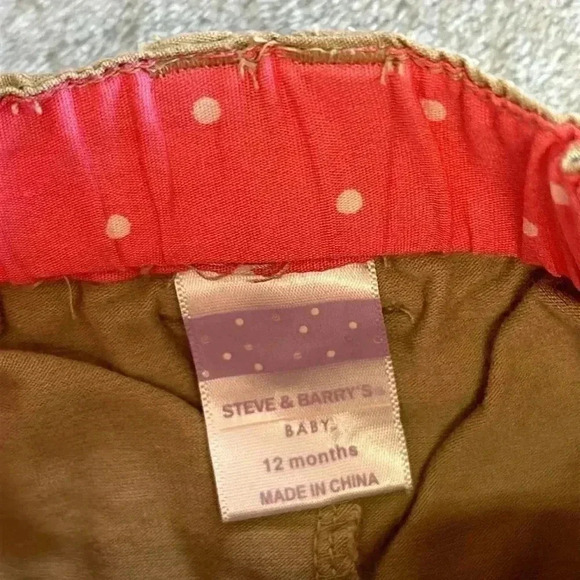 Steve & Barry's - Kids Tan Cotton Skort  with ruffled hem. Size 12 months - Picture 3 of 4